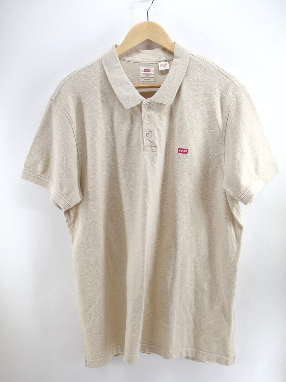 levis polo shirt mens XL short sleeve cream San Francisco Cal Standard